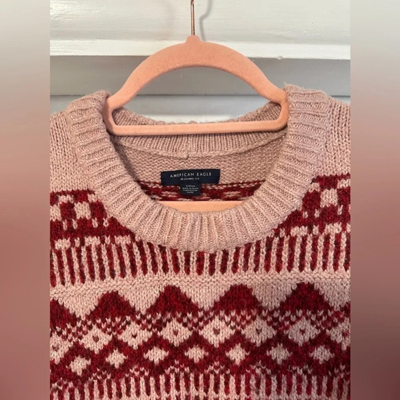 American Eagle Pink & Red Jegging Fit Knit Sweater - Picture 5 of 11